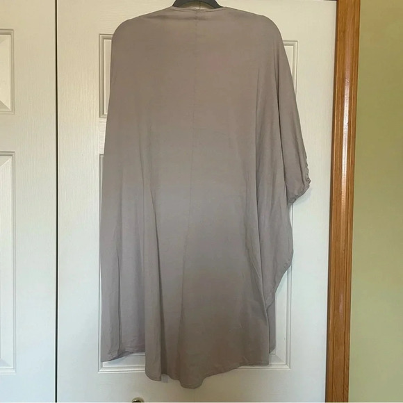 Bryn Walker Open Short Sleeve Waterfall Draped Cardigan - Picture 3 of 6